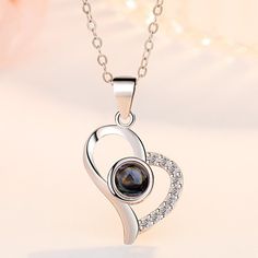 "925 Sterling Silver Crystal Black Zircon Heart Pendant Necklace For Woman, J613 "" Available Size:18 Inch Metal: 925 Sterling Silver Stone: Cubic Zirconia 100 % Lead And Nickel Free 100 % Hypoallergenic Will Not Tarnish Or Fade Perfect For Gift, Holiday, Christmas, Birthday, Vacation, Mother's Day, Valentine's Day, Wedding, Engagement , Bridal, Promise, Anniversary, Party Item Code: N023 Thank You For Shopping With Us!""" Luxury Sterling Silver Heart Charm Necklace, Luxury Silver Heart Necklace With Heart Charm, Black Round Pendant Jewelry For Valentine's Day, Luxury Silver Heart Cut Necklace, Black Sterling Silver Jewelry For Valentine's Day, Black Sterling Silver Double Heart Jewelry, Silver Necklace With Polished Double Heart, Silver Double Heart Necklace With Polished Finish, Luxury Silver Heart Necklace Gift