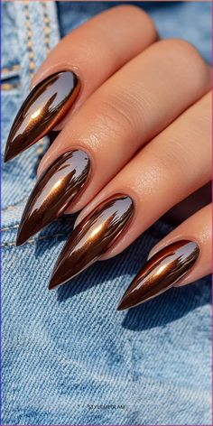 Multicolor  Collar  Plastic Animal Pattern Stickers Embellished   Beauty Tools Fall Orange Nail Colors, Fall Mustard Nails, Fun Fall Nails Acrylic, Fall Fingernail Designs Autumn, Fall Copper Nails, Fall Nail Designs Stiletto, Copper Fall Nails, Fall Color Nails Gel, Fall Long Nails Ideas