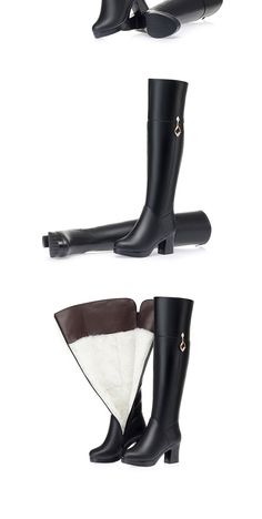 These women's over-the-knee boots, made of high-quality genuine leather, are a wonderful marriage of old and new styles. Adorn with these solid-color boots to complement your style craze. Designed with microfiber and genuine leather, these handmade women's motorcycle boots feature a zip closure.SpecificationsBrand Name: GeraldBlackHeel Type: Square heelBoot Type: Motorcycle bootsShaft Material: MicrofiberOrigin: CN(Origin)Season: WinterUpper Material: GENUINE LEATHERUpper-Genuine Leather Type: C Color Boots, Women's Motorcycle Boots, Heel Boot, Boot Types, Motorcycle Women, Motorcycle Boots, Season Winter, Heel Type, Black Wool