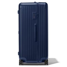 Made of high-performance polycarbonate, RIMOWA Essential is a reliable and lightweight suitcase for your journeys ahead. Find the best travel companion for your business or leisure travels from a vast range of colors and finishes. Ideal for 2 weeks or more of travel, the RIMOWA Essential Trunk Plus in matte blue features several sophisticated functionalities: - Stage-free telescopic handle - RIMOWA Multiwheel® System - TSA-approved locks - Dual-organization interior Includes a complimentary leather luggage tag and sticker set. Extra Large Suitcase, Olympic Airlines, Rimowa Essential, Airport Vibes, Blue Suitcase, Air Transat, Asiana Airlines, Hard Shell Luggage, Air China