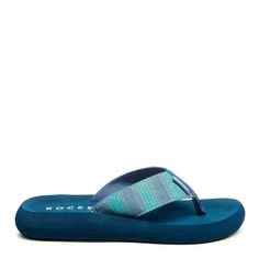 Rocket Dog® Blue Stripe Flip Flops - Seaside Stride Casual Blue Flip Flops For Summer, Comfortable Blue Flip Flops With Arch Support, Light Casual Flip Flops For Beach, Lightweight Casual Flip Flops For Beach, Casual Beach Flip Flops, Casual Vacation Flip Flops, Casual Blue Sandals For Summer, Casual Light Blue Sandals For Vacation, Blue Outdoor Flip Flops With Arch Support