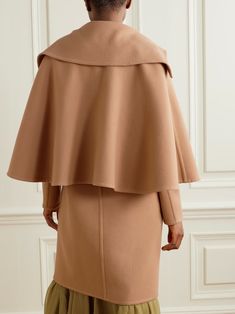 CHLOÉ Cape-effect layered wool and cashmere-blend coat | NET-A-PORTER Elegant Wool Cape For Fall, Chic Cashmere Cape For Winter, Beige Wool Cape Outerwear, Elegant Cashmere Winter Cape, Elegant Beige Cashmere Wool Coat, Luxury Wool Winter Cape, Formal Wool Cape Outerwear, Luxury Wool Cape For Winter, Wool Cape For Formal Occasions