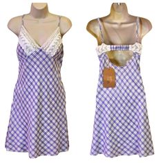 Brand: Listicle Item: Lavender Multi-Color Plaid & Crochet Lace Mini Dress, Color: Lavender/White Multi-Color Plaid Size: Medium Condition: New With Tags! Nwt Fabric: 80% Polyester 20% Cotton Lining 100% Polyester Measurements: Length ~35" Chest Pit To Pit Laying Flat ~17" Waist Laying Flat ~16" Hips Laying Flat ~21" Very Stretchy!!!!! Features: Pretty Listicle Lavender Multi-Color Plaid & Crochet Lace Mini Dress. Lace Crochet On V-Neckline Chest. Sleeveless. Adjustable Spaghetti Shoulder Straps Mini Dress Lace, Plaid Crochet, Padded Bralette, Lace Crochet, Dress Medium, Lace Mini Dress, Dress Lace, Crochet Lace, Shoulder Straps