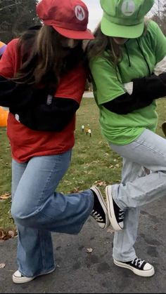 mario and luigi halloween costume Halloween Costume Mario And Luigi, Simple Duo Costume Ideas, Last Minute Halloween Costumes For Duos, Mario And Luigi Halloween Costumes Teen, Duo Simple Halloween Costumes, Luigi And Mario Halloween Costume, Duo Last Minute Halloween Costumes, Friend Costume Ideas Two Matching, Halloween Costume Ideas For 2 Girl