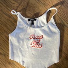 Forget 21 Tank Sweet And Wild Size Medium Forever 21 Fitted Tank Top, Forever 21 Summer Cami Tank Top, Cheap V-neck Tank Top From Forever 21, Forever 21 Cotton Cami Tank Top, Affordable V-neck Forever 21 Tank Top, Jewelry Outfit, Forever 21 Tops, Baby Tee, Infant Tees