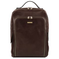 Italian fine craftsmanship creates a laptop backpack with contemporary style. Made with rich Italian vegetable tanned, genuine full grain hand stained calfskin leather. Features one main compartment, inside zip pocket and two open pockets, pen holder, credit card pockets, front and back pockets with zippered closures, leather handle, adjustable leather shoulder straps, zip closure on three sides, antique brass hardware, semi-rigid structure, cotton lining. Dust bag included. Dimensions: 11.02" W Porta Notebook, Soft Leather Backpack, Leather Factory, Leather Laptop Backpack, Laptops For Sale, Italian Leather Bags, Antique Brass Hardware, Stylish Backpacks, Convertible Bags