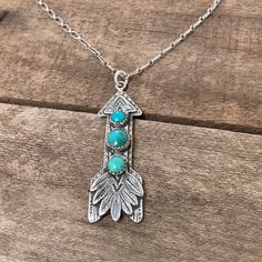 Turquoise Oxidized Spiritual Necklace, Spiritual Turquoise Necklace With Oxidized Finish, Artisan Turquoise Necklace With Oxidized Finish, Turquoise Necklace With Oxidized Finish For Gift, Elegant Turquoise Necklace With Oxidized Finish, Meaningful Necklace, Silver Arrow, Logo Jewelry, Faith Jewelry