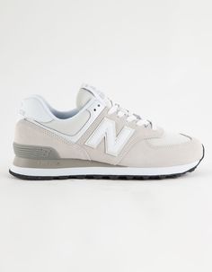 Trendy Shoes New Balance, New Balance Shoes 574 Grey, Everyday Shoes Womens, Grey And White New Balance, Cute Gym Shoes, New Balance 574 Outfit Women, Girly Shoes Sneakers, Cute New Balance Shoes, White New Balance Shoes