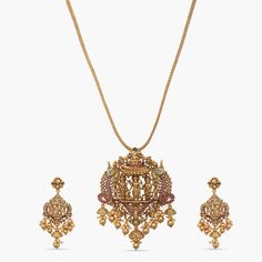 Siyaram Antique Nakshi Silver Pendant Set Ram Lakshman Sita, Sita And Hanuman, Ram Lakshman, Lord Ram, Pendant Set, Gold Plating, Antique Gold, Semiprecious Stones, Precious Stones