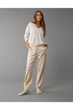 Soft cotton blend/Elasticized waist with drawstring/Elasticized hems Relaxed Bottoms With Drawstring For Fall, Relaxed Drawstring Bottoms For Fall, Relaxed Fit Bottoms With Drawstring For Fall, Relaxed Sweatpants With Drawstring For Fall, Drawstring Pants For Elevated Casual Fall Wear, Drawstring Pants For Elevated Casual Fall Occasions, Relaxed Drawstring Joggers For Spring, Leisure Drawstring Bottoms For Fall, Spring Sweatpants With Drawstring For Lounging