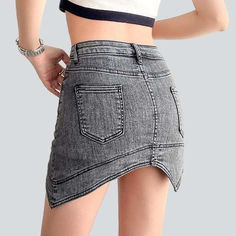 Achieve edgy. street style with our 2023 Summer Collection Asymmetric Mini Denim Skort! This mid-waist skort is stonewashed to perfection. offering a distinctive distressed pattern that oozes grunge galore. With a sleek slim fit and a resilient zipper and button closure. it's the ultimate expression of rebellion and sophistication.Key Highlights: Grunge Galore: Inspired by the iconic '90s grunge movement. this skort exudes an effortlessly cool attitude. Distinctive Distressed Pattern: Expertly c Grunge Mini-length Bottoms For Streetwear, Trendy High-waist Skort For Streetwear, Trendy High Waist Skort For Streetwear, Trendy Fitted Jean Shorts For Streetwear, Edgy Denim Mini Length Bottoms, Edgy Mini Length Denim Bottoms, Edgy Denim Mini Bottoms, Edgy Stretch Denim Skirt For Summer, Trendy Fitted Jean Shorts With Frayed Hem