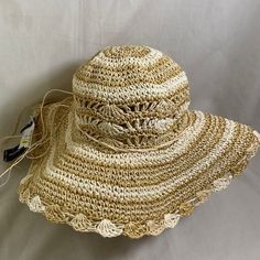 Brand New Beautiful The Accessory Collective Stein Mart, One Size Paper Gold Throughout Floppy Sun Summer Beach Hat. Packable For Travel Summer Hats Beach, Floppy Hats, Sun Beach, Beach Hat, Summer Sun, Summer Beach, Sun, Brand New, Hats