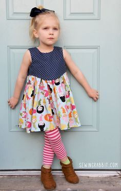 Madeline Dress, Free Pattern - sizes 2T thru 6 Sewing Rabbit, Kids Clothes Patterns, Mixed Patterns, Dress Tutorial, Sewing Kids Clothes, School Dress, Sewing Patterns Girls, Couture Mode, Girl Pattern