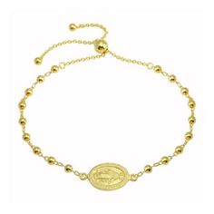 Description: Sterling Silver 925 Gold Plated Medallion Charm Beaded Bracelets Metal Type: Guaranteed .925 Sterling Silver With Stamped 925 Finish: High Polished. Gold Plated Measurement: 8" Adjustable. Charm: 10 X 20 Mm Brand New With Box #80 Silver Beaded Chain Charm Bracelet Gift, Adjustable Silver Charm Bracelet With Beaded Chain, Adjustable Gold Sterling Silver Beaded Bracelets, Adjustable Gold Beaded Sterling Silver Bracelet, Nickel-free Silver Rosary Bracelet, Silver Chain Bracelet With Adjustable Chain And Round Beads, Elegant Silver Beaded Bracelets With Tarnish Resistance, Elegant Silver Beaded Bracelets, Tarnish Resistant, Elegant Silver Beaded Bracelets Tarnish Resistant