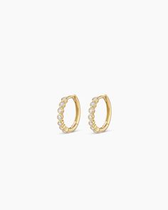 Classic Diamond Huggies Gold Diamond Huggie Earrings, Gold Hoops With Diamonds, Pavoi Jewelry, Pure Gold Earrings, Earring Huggies, Gold Hoop Earrings Small, Turquoise Birthstone, Gold Diamond Stud Earrings, Earrings Stacking