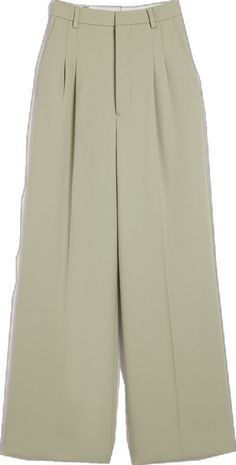 Elegant Green Wide Leg Pants With Pockets, Elegant Green Bottoms With Welt Pockets, Elegant Olive Bottoms For Workwear, Elegant Green Bottoms With Belt Loops, Chic Green Wide Leg Pants With Belt Loops, Green Wide-leg Office Pants, Formal Green Ankle-length Wide Leg Pants, Green Ankle-length Wide Leg Pants For Formal Occasions, Elegant Green Wide Leg Business Casual Pants