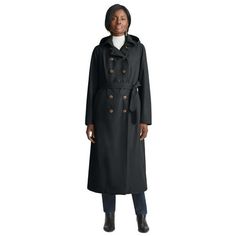 Jessica London Women's Plus Size Double Breasted Long Trench Raincoat Raincoat.A timeless raincoat to span the seasons. Detachable hood and tie waist. Water resistant. Fully lined. 50" length PolyMachine washableImported Style & Fit Tips: This long double breasted raincoat is figure flattering and ultra-chic, and easy to pair over everything from a pantsuit to your favorite jeans. With a detachable hood and tie waist, there's nothing about this top layer that you won't love. . About the brand: S Light Rain Jacket, Hooded Rain Jacket, Rain Jacket Women, Double Breasted Trench Coat, Long Trench, Long Trench Coat, Hooded Raincoat, Belted Jacket, Ladies Of London