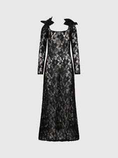 Long dress in lace and sequins by Nina Ricci. Long sleevesSquare necklineBow details on the shouldersSlim fit80% Polyamide 20% PolyethyleneComposition: 80% Polyamide, 20% Polyethylene Long Sequin Dress, Sequins Dress, Sophisticated Outfits, French Design, Square Neckline, Sequin Dress, Luxury Boutique, Feminine Style, Long Dress