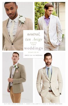 Taupe Suits Wedding Men, Light Tan Groomsmen Suits, Light Khaki Groomsmen Attire, Men’s Tan Wedding Suits, Groom And Groomsmen Attire Tan, Groomsmen Beige, Tan Groom Suit Beach Wedding, Groom Attire Rustic, Groom Attire Vintage