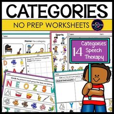 no prep worksheets for the classroom with pictures and words on it, including an image