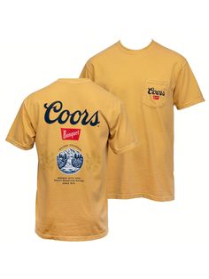 Officially licensed men's Coors Banquet Old Gold Front and Back Print Pocket Tee. Comes in gold and features a ‚ÄúCoors Banquet" logo on the front and back. Made from cotton.Coors Banquet Old Gold Front And Back Print Pocket Tee Gold Casual  Short Sleeve  Cartoon,Colorblock,Letter    Men Clothing, size features are:Bust: ,Length: ,Sleeve Length: Coors Banquet, Gold Fronts, Pocket Tee, Men Clothing, All Fashion, Casual Shorts, Length Sleeve, Sleeve Length, Mens Outfits