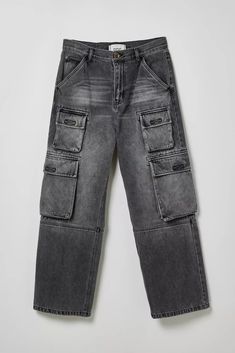 BDG Baggy Skate Quad Cargo Jean | Urban Outfitters Urban Style Washed Black Cargo Jeans, Urban Washed Black Cargo Jeans With Five Pockets, Hip Hop Straight Leg Cargo Jeans, Hip Hop Style Cargo Jeans With Straight Leg, Hip Hop Cargo Jeans With Straight Leg, Utility Wide Leg Cargo Jeans In Washed Black, Washed Black Wide Leg Cargo Jeans With Multiple Pockets, Washed Black Wide-leg Cargo Jeans With Multiple Pockets, Gray Streetwear Cargo Jeans With Multiple Pockets