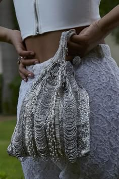 Shop for Lovetobag Ruche Embellished Potli Bag Online at Aza Fashions Glam Accessories, Embellished Purses, Micro Beads, Hand Beaded Embroidery, Potli Bag, Coverup Dress, Beach Coverup Dress, Potli Bags, Fringe Bags