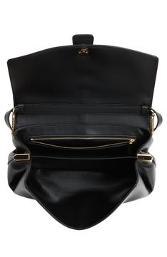 A golden Gancio clasp punctuates the front flap of this contemporary shoulder bag that's crafted in Italy from semigloss calfskin leather. Custom golden tabs shape the bellows for an outline that echoes a lily, the symbol of Florence. The versatile style comes with removable chain and leather straps, allowing you to carry it as a clutch, on the shoulder or crossbody. Snap-flap closure Removable chain strap; removable, adjustable crossbody strap Dual interior compartments with center divider; zip Bellows, Versatile Style, Crossbody Strap, Chain Strap, Leather Crossbody Bag, Leather Crossbody, Florence, Calf Skin, Leather Straps