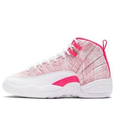 This Air Jordan 12 “Arctic Pink” features a Light Pink cracked paint finish covering its entire upper with White leather tongues and overlays. Moreover, a darker shade of Pink is used on the inner lining, heel brand, and branded areas atop a solid White rubber sole. SKU: 510815-101 Release Date: Mar 22, 2021 Color: White/Hyper Pink/Arctic Punch (SNKR/High Top/Basketball) Cracked Paint, Pretty Sneakers, Braid Wig, Air Jordan 12, Box Braid Wig, Air Jordan 12 Retro, Jordan 12 Retro, Box Braid, Jordan 12