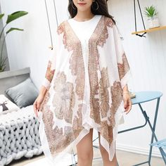 Fashion Design, 100% Brand New, High Quality! Item Specifics: Material: Chiffon One Size 160*120cm Neck: Round Wash: Machine Wash Weight 100g Approx Blus Sifon, Beach Shawl, Chiffon Style, Women Chiffon Blouse, Summer Shawl, Chiffon Blouses, Rose Rouge, Women Shawl, Chiffon Blouse