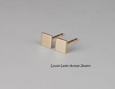 Square Studs Gold Simple Earrings 14K Solid Gold Earrings Minimalist Earrings Gold Square Studs Square Gold Earrings, Gold Minimalist Earrings, Earrings Square, Minimalist Earrings Gold, Square Stud Earrings, White Gold Studs, Studs Gold, Stud Earrings Gold, Minimal Earrings