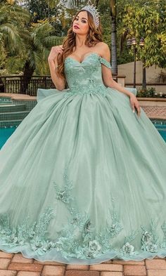 Dancing Queen 1833 - Bow Accent Sweetheart Ballgown Sweetheart Ballgown, Green Quinceanera Dresses, Horsehair Hem, Quince Dress, Modern Princess, Body Measurement, Princess Ball Gowns, Sage Color, Quince Dresses