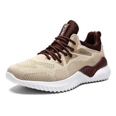 Upper Material: Mesh (Air mesh) Insole Material: Rubber Outsole Material: Rubber Lining Material: Cotton Fabric Brown Lace-up Running Shoes For Light Sports, Casual Beige Running Shoes With Laces, Low-top Beige Breathable Sneakers, Beige Low-top Breathable Sneakers, Beige Breathable Low-top Sneakers, Casual Beige Breathable Running Shoes, Breathable Brown Low-top Walking Shoes, Beige Mesh Sneakers With Boost Midsole, Brown Breathable Low-top Walking Shoes