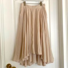 Mable Hi Low Flowy Pull-On Skirt With Pockets. Neutral/Sand Labeled As Size M But Fits Like S. See Waist Measurement. Nwt. Goes With Sneakers, Sandals, Heels, Or With Boots In The Fall. 3 Season Wear. Summer Asymmetrical Maxi Skirt With Pockets, Beige Summer Maxi Skirt For Day Out, Beige Relaxed Tiered Maxi Skirt, Neutral Summer Skirt For Day Out, Relaxed Beige Tiered Maxi Skirt, Cream Lined Skirt For Summer, Neutral Skirt For Summer Day Out, Beige Pleated Asymmetrical Skirt, Asymmetrical Flowy Skirt With Pockets