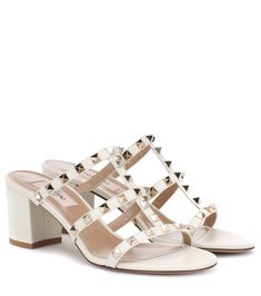 Valentino Heels, Valentino Sandals, Mid Heel Sandals, Leather Platform Sandals, Spike Heels, Valentino Rockstud, Valentino Shoes, Summer 24, Leather Wedge Sandals