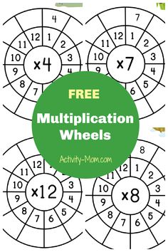 the free printable worksheet to help kids learn how to use multiplication wheels