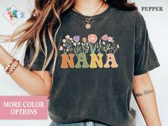 "The Models in the pictures are wearing 1 or 2 sizes up, Please order 1 or 2 sizes up for an oversized look.Nana Shirt, Nana Tshirt, Cute Nana Shirt, Nana Gifts, Gift For Nana, Nana Gift, Nana Tee, Funny Nana Shirt, Nana T-shirt, Nana Shirts, Nana Birthday Gift, Best Nana Shirt, Blessed Nana Shirt Welcome to my store. I care about your happiness and try to produce original designs for you. If you are wondering how this design looks on other products please click the following links;  Please contact me if you have a request to customize designs. PRODUCT FEATURES ♥ DTG Print, Comfort Color 1717   The designs you see glitter on the products are not sim. only glitter image is used. CARE INSTRUCTIONS ♥ DO Inside out before wash, ♥ DO warm/cold machine wash, ♥ Wash with delicate cycle, ♥ Lay fla Glitter Images, Choose Kindness, Nana Shirts, New Grandma, Spread Positivity, Dtf Print, Grandma Shirts, Funny Mothers Day, Emergency Room