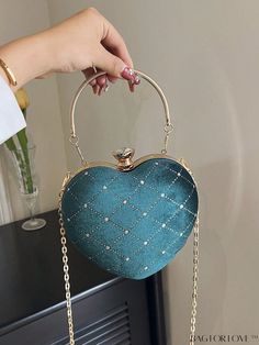 BagForLove - Chic Heart Design Rhinestone Mini Bag with Fashionable Chain Strap Product Description Color Green Pattern Type Geometric Bag Size Mini Type Novelty Bag Material PU Leather Size Chart INCH CM Bag Height Bag Length Bag Width Handle Height 6.3 inch 6.7 inch 2.4 inch 4.3 inch Bag Height Bag Length Bag Width Handle Height 16 cm 17 cm 6 cm 11 cm Details Pictures Similar Products h2 { text-align: center; } /* æ¢è¡ */ li{ white-space: normal; word-break: break-all; word-wrap: break-word; } .red-box { width: 100%; display: flex; flex-direction: row; flex-wrap: wrap; justify-content: center; } .red-box > div { width: 190px; height: 250px; margin: 10px; } .red-box > div > a > img { width: 190px; height: 250px; } .size-box { width: 100%; margin: auto; white-space: nowrap; } .table { bo Evening Bag With Chain Strap For Valentine's Day, Heart-shaped Evening Bag With Chain Strap, Heart-shaped Evening Bags With Chain Strap, Valentine's Day Evening Bag With Chain Strap, Valentine's Day Heart-shaped Party Bag, Chic Heart-shaped Shoulder Bag For Party, Glamorous Heart-shaped Bag For Gift, Glamorous Heart-shaped Gift Bags, Glamorous Heart-shaped Party Bags