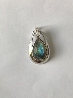 Labradorite and Moonstone Teardrop 925 Sterling Silver Pendant  | eBay One Rose, Teardrop Pendant, Moonstone Pendant, Fine Jewellery Necklace, Pear Cut, Sterling Silver Pendant, Rose Cut, Sterling Silver Pendants, Vintage Rings