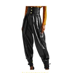 Features  Genuine lambskin leather  puffed style pant  lining polyester  front button closer  Tow sides pockets  formal wear, casual wear,party cocktail  you can make it it according to your measurement also   bulk order is also accepted     Why buy with us:- we use top quality leather only. we provide 100% satisfaction. Lowest price guarantee. We offer free shipping. we accept return and provide a full refund in some cases. We get your order started just after purchase to ensure it gets shipped High Waist Leather Pants For Work, High Waist Leather Bottoms For Office, High Waist Leather Pants For Office, Formal Faux Leather Trousers, Winter High Waist Leather Pants With Belt Loops, High Waist Leather Pants With Belt Loops For Winter, Luxury High Waist Leather Pants, Elegant Faux Leather Pants With Pockets, Elegant Fitted Leather Pants With Pockets