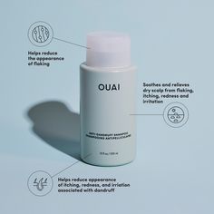 Battle the effects of dandruff with the Ouai Anti-Dandruff Shampoo, a gentle shampoo that helps to reduce dandruff-causing bacteria. Anti Dandruff Shampoo, Oily Scalp, Dandruff Shampoo, Anti Dandruff, Beauty Shots, Dry Scalp, Hair Gel, Dandruff, Salicylic Acid