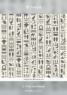 the egyptian hierograms are shown in black and white