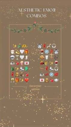 the cover of aesthetic emoji's christmas album, which features icons and symbols