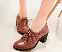 Dark Academia Shoes, Heeled Oxfords, Academia Shoes, Oxford Pumps, Wingtip Shoes, Saddle Shoes, Chunky Heel Pumps, Oxford Heels, Block Heel Shoes