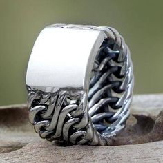 Men's sterling silver ring, 'Fire Lord' - Men's Handcrafted Sterling Silver Band Ring Silver Mens Rings, Pink Diamond Jewelry, Fall Rings, Mens Rings, Sterling Silver Mens Rings, Mens Bracelet Silver, Mens Silver Necklace, Sterling Silver Rings Bands, Mens Silver Rings