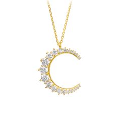 New in ! Crescent moon necklace  made from sterling silver with 18k gold plating and  cz stones All of our products are carefully packaged. Keep them in a box or separately in a plastic bag. so that sterling silver does not oxidize. you can clean the products with a soft polishing cloth. Avoid Chemicals. Luxury Crescent Diamond Necklace With Moon Charm, Gold Crescent Diamond Necklace With Moon Charm, Diamond Crescent Moon Charm Necklace, Yellow Gold Moon-shaped Necklaces With Charms, Crescent Moon Necklace Gold, Brass Moon-shaped Necklace With Moon Charm, September Birthstone Jewelry, Crescent Moon Necklace, August Birthstone Jewelry