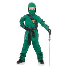 About This Item Underwraps Costumes Brings You This Unisex Kid's Ninja Dress And Halloween Costume Kit With Over 6 Pieces To Complete Your Whole Look! This Package Contains The Costume Kit Only. Costume Includes Shirt, Pants, Sash, Belt, Mask And Hood! All Other Props And Accessories Are Not Included. Condition: Brand New Product Details Fabric Type 100% Polyester Care Instructions Hand Wash Only Ninja Fancy Dress, Ninja Dress, Ninja Halloween, Disfraz Star Wars, Green Ninja, Ninja Mask, Classroom Halloween Party, Green Costumes, Movie Themed Party