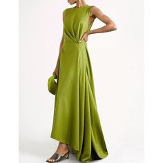 Silhouette:A-Line; Hemline / Train:Floor Length; Closure:Side Zipper; Built-In Bra:No; Embellishment:Pleats; Fabric:Satin; Sleeve Length:Sleeveless; Tips:Professional dry cleaner only,Colors may vary slightly due to different monitor settings; Boning:No; Style:High Low,Elegant; Occasion:Formal,Black Tie; Neckline:Jewel Neck; Front page:Wedding Guest Dresses; Listing Date:06/14/2024 A Line Casual Dress, Sleeveless Asymmetrical Wedding Dress, Summer Wedding Dress With Asymmetrical Hem, Green Sleeveless Summer Wedding Dress, Spring Sleeveless Fitted Bias-cut Dress, Spring Sleeveless Bias Cut Dress, Green Sleeveless Dress For Summer Wedding, Fitted Bias Cut Sleeveless Dress For Spring, Green A-line Sleeveless Dress For Weddings