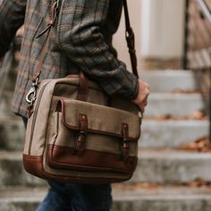 Your search for the ideal briefcase ends with the Dakota Reserve. Don’t let the 9 to 5 utility fool you... this bag is flat out tough. We’ve outfitted the latest addition to the Dakota collection with 15oz. wax coated vintage canvas and a rugged nylon liner, sure to remain resilient throughout the years. Designed with efficiency in mind, multiple interior pockets and a 15” laptop sleeve are accompanied by an easy-accessfront exterior snap-close pouch to meet all your storage needs. All the while Buffalo Jackson, Adventure Style, Chestnut Brown, Vintage Canvas, Leather Briefcase, Hammered Copper, Waxed Canvas, Work Travel, Top Grain Leather