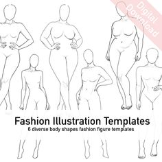 fashion illustration templates 6 different body shapes in figure templates for digital models and photoshopped